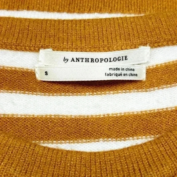 Anthropologie Jillian Striped Flutter Sleeve Sweater Size Small - Picture 5 of 10